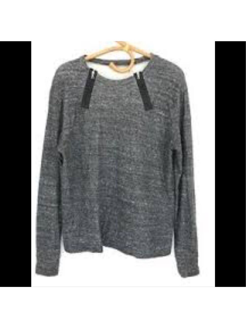 𝅺J Brand zippered sweatshirt leather detail size S